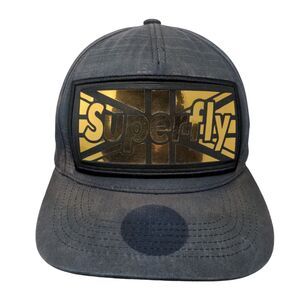 Superfly Snapback Hat Blue One Size Adjustable Embroidered 6 Panel Polyester